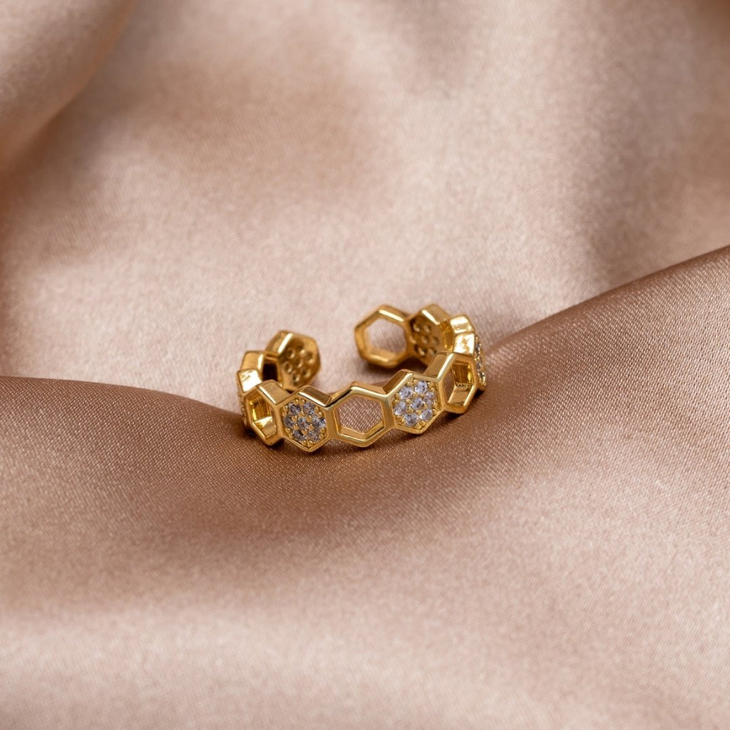 Friedrika – Pozlaćeni prsten s ukrasnim biserom